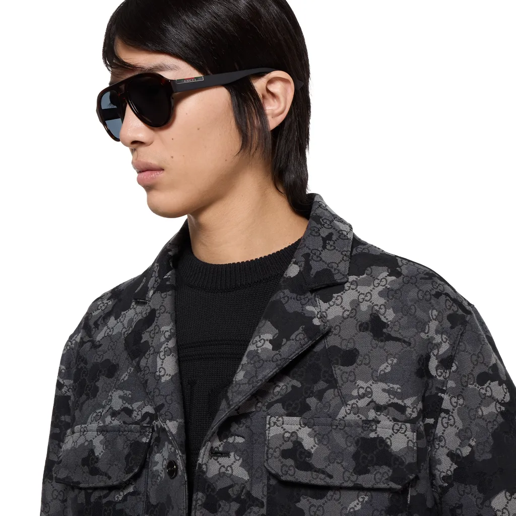 Gg Marbled Cotton Jacquard Jacket
