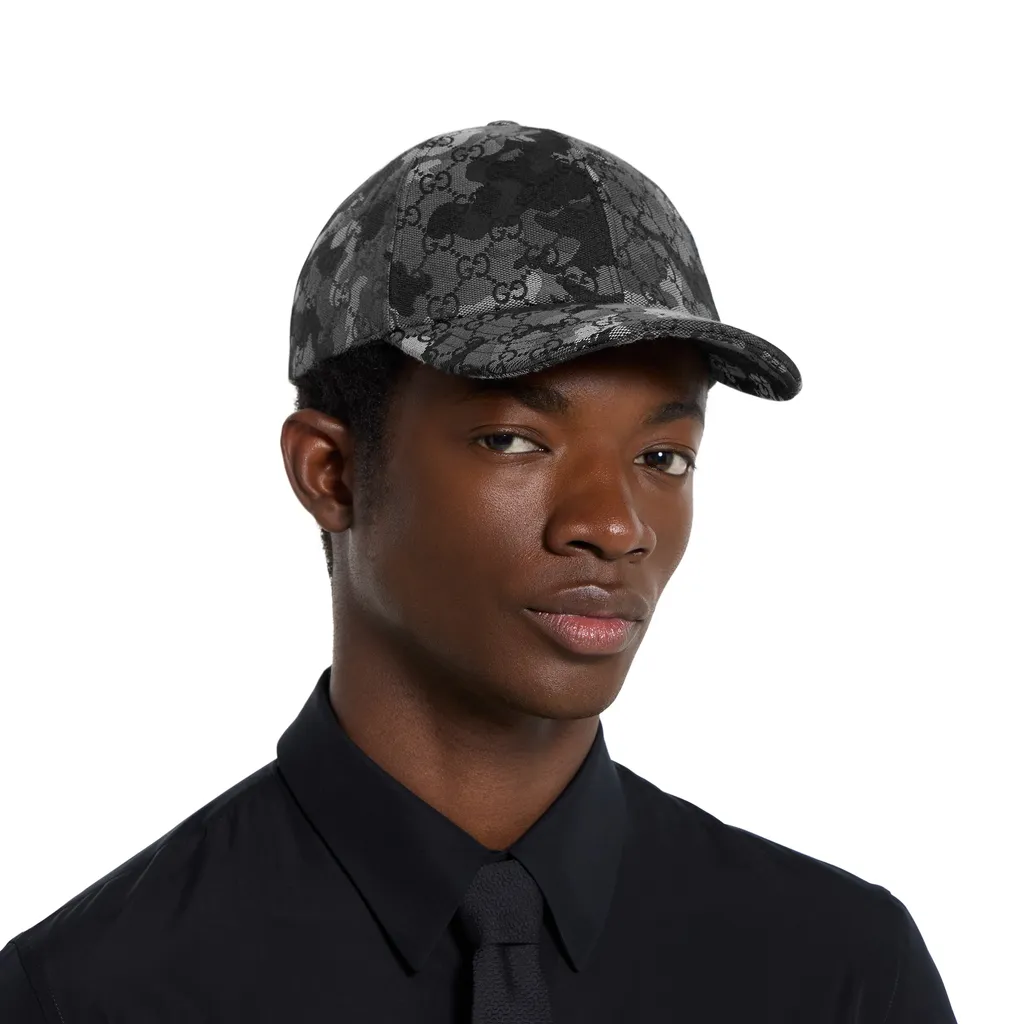 Gg Marbled Canvas Baseball Hat