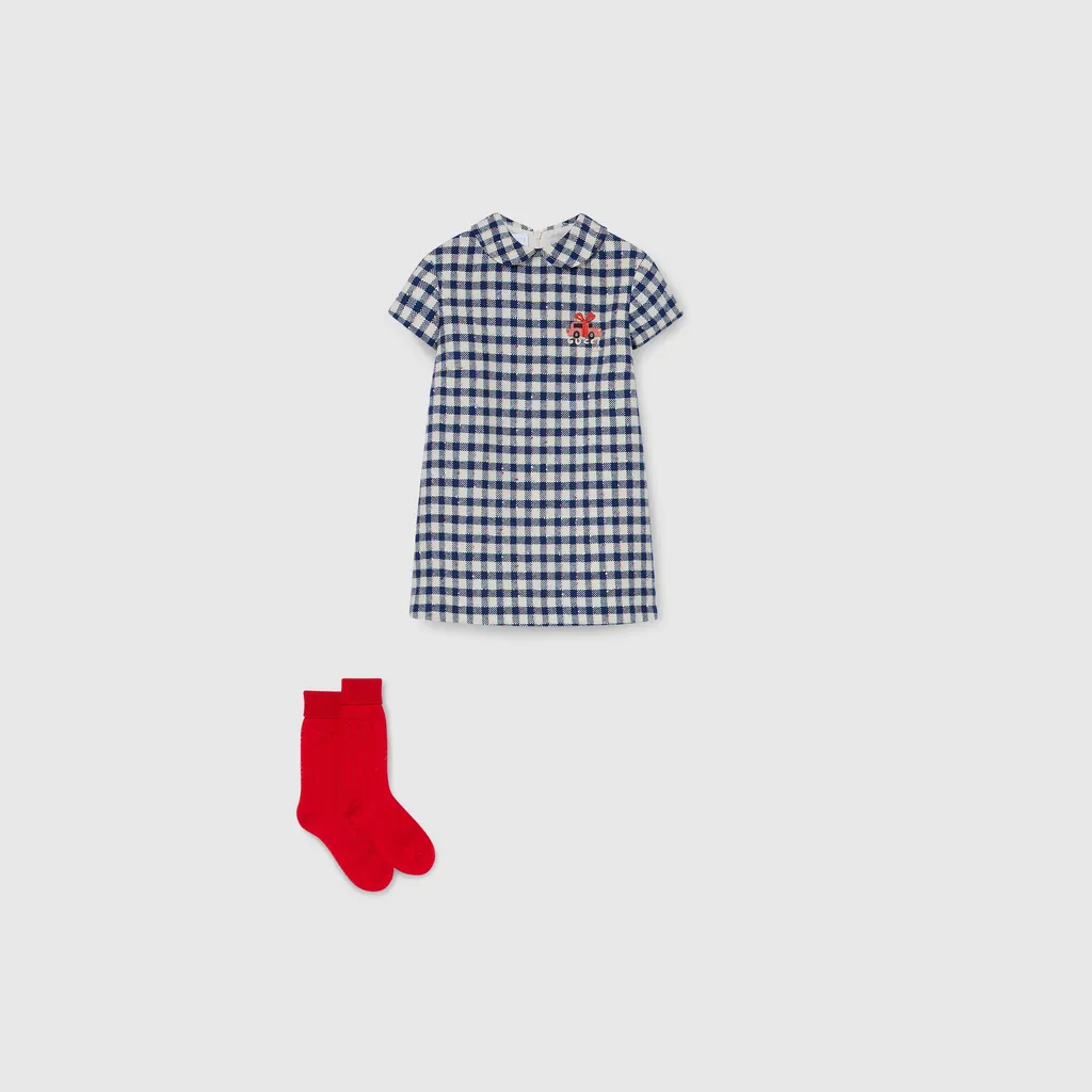 Children's Gingham Wool Dress