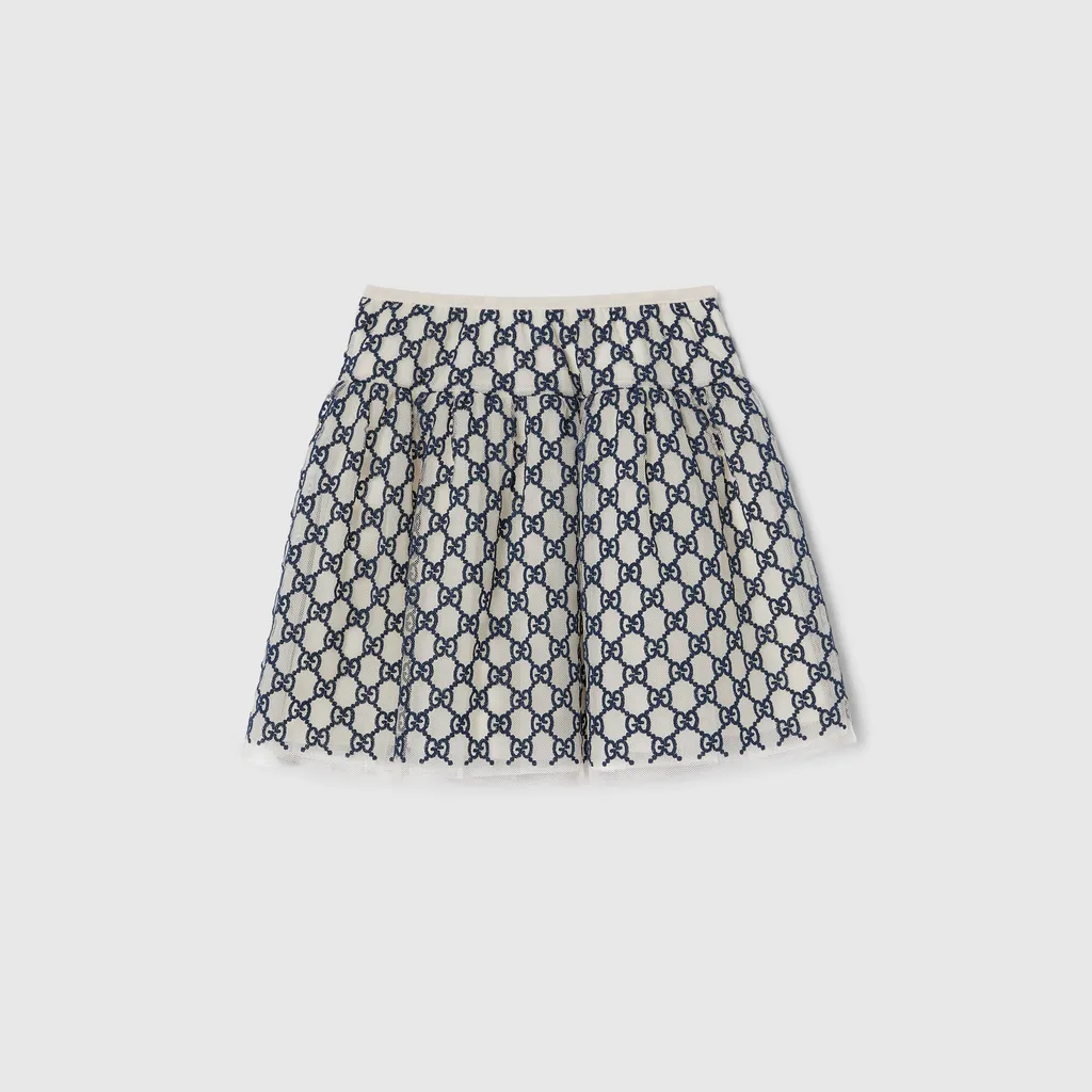Children's Embroidered Gg Nylon Skirt
