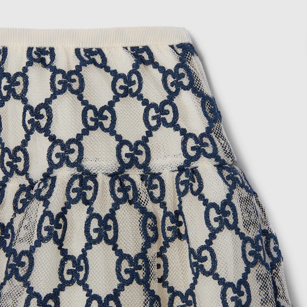 Children's Embroidered Gg Nylon Skirt
