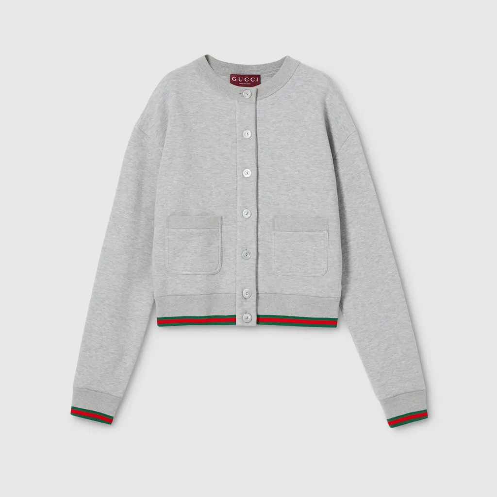 Cotton Jersey Cardigan With Web