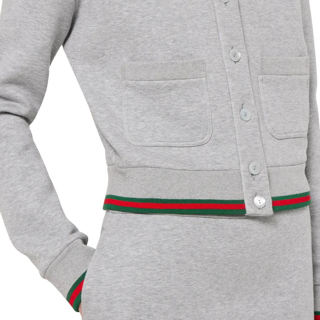 Cotton Jersey Cardigan With Web