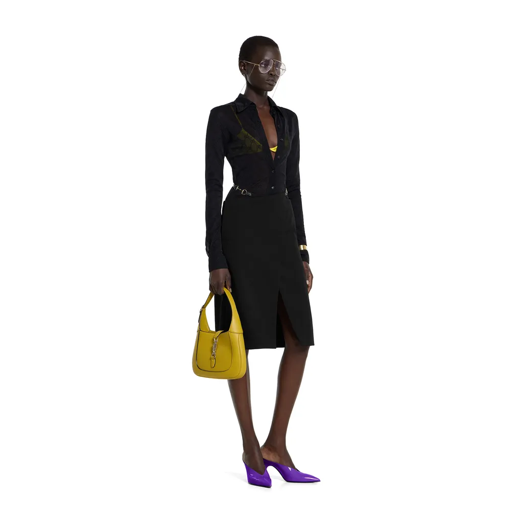 Wool Wrap Skirt With Horsebit Detail
