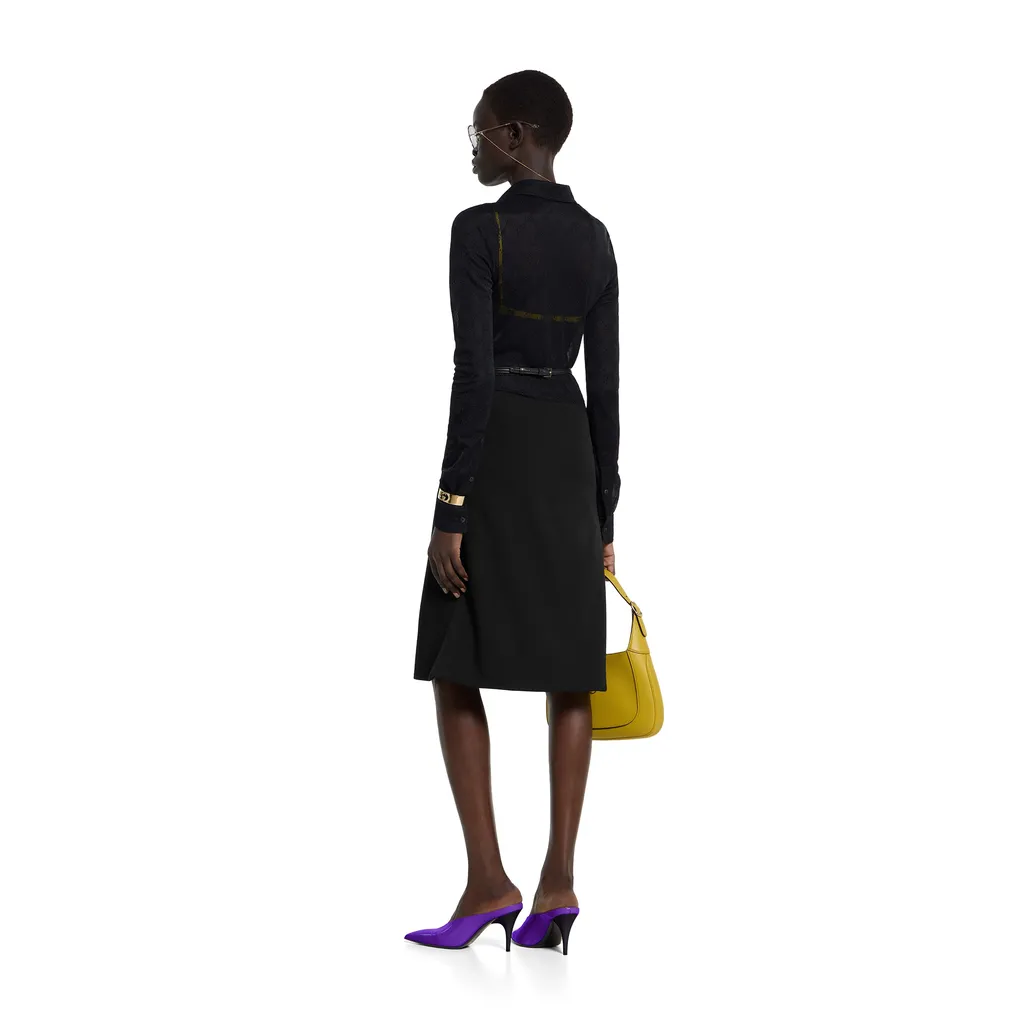 Wool Wrap Skirt With Horsebit Detail