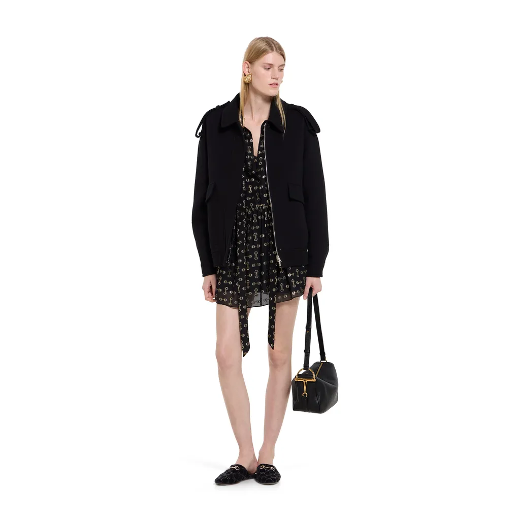 Silk Wool Bomber Jacket