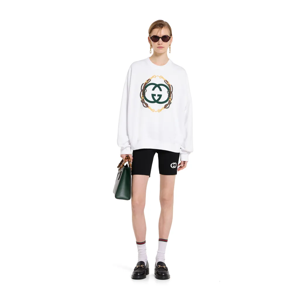 Cotton Jersey Sweatshirt With Print