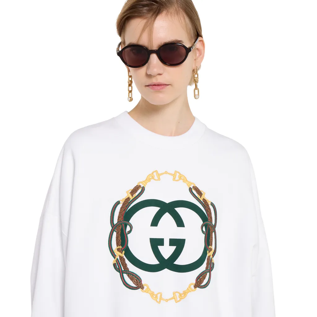 Cotton Jersey Sweatshirt With Print