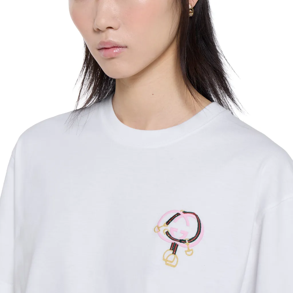 Cotton Jersey T-Shirt With Embroidery