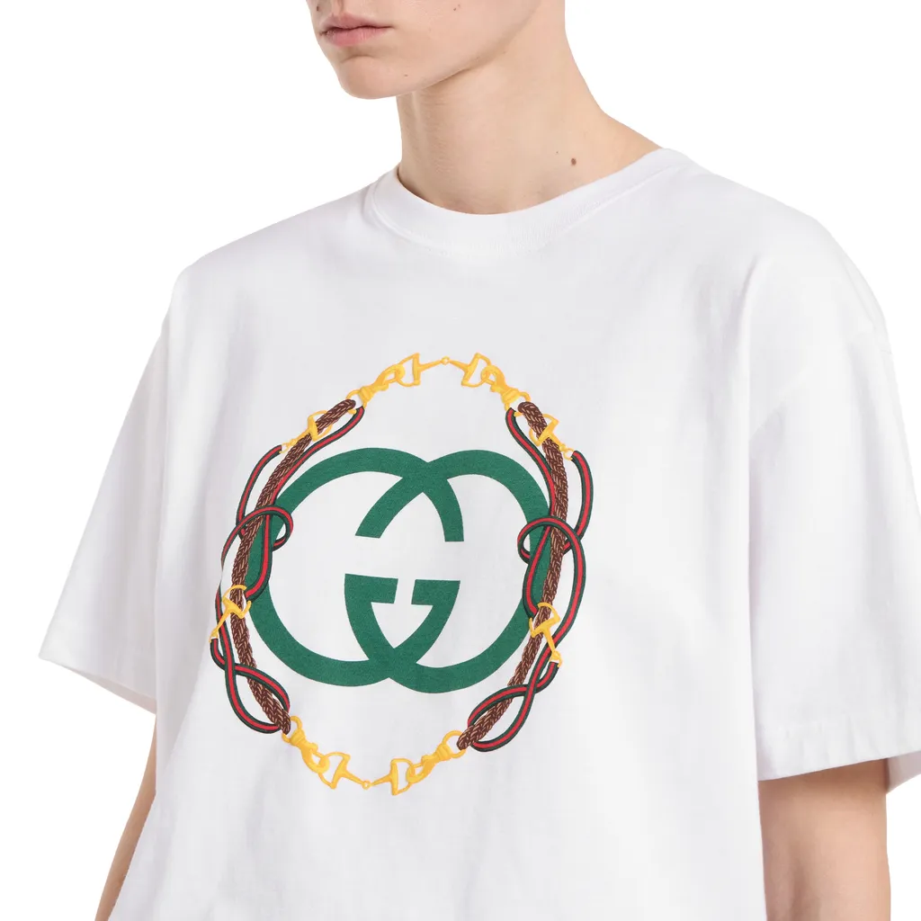 Cotton Jersey T-Shirt With Print
