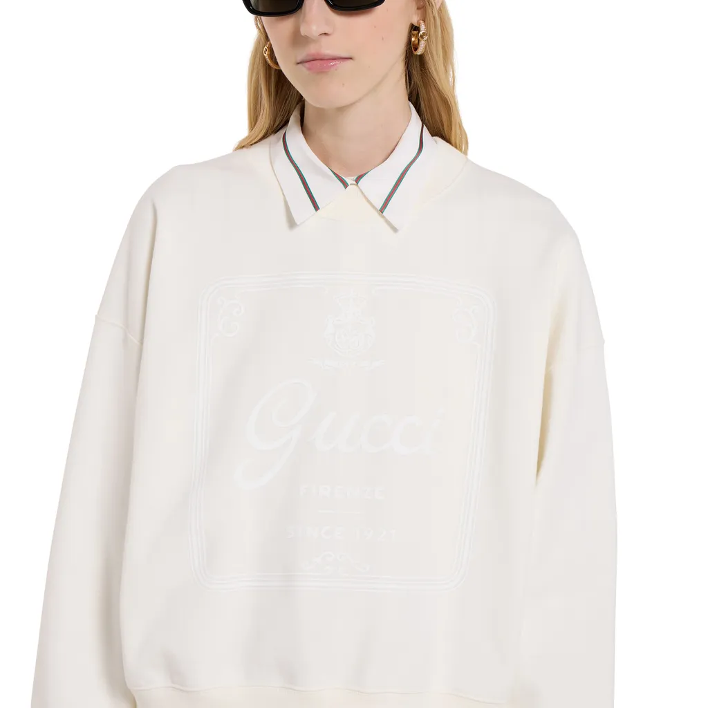 Cotton Jersey Sweatshirt With Print