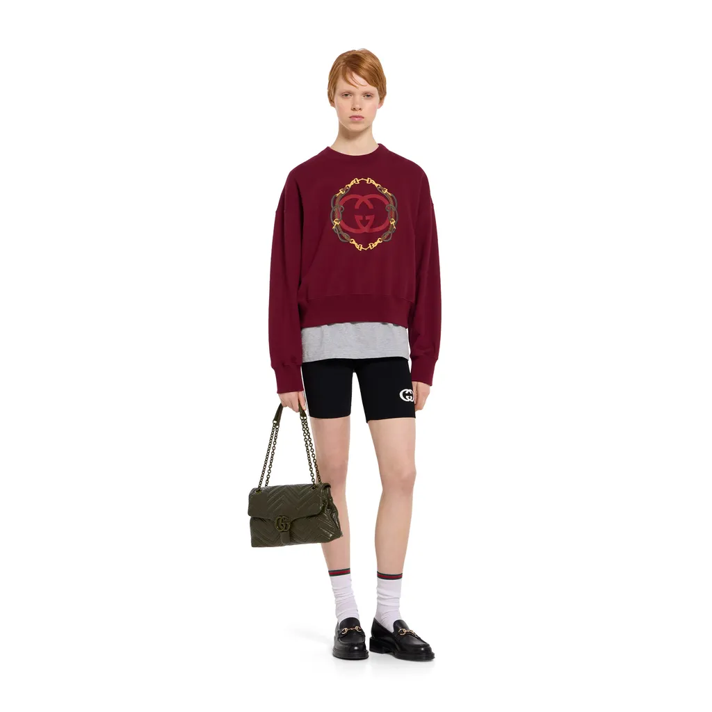 Cotton Jersey Sweatshirt With Print