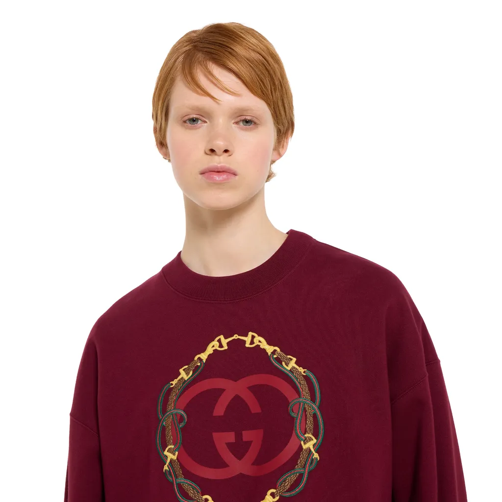 Cotton Jersey Sweatshirt With Print
