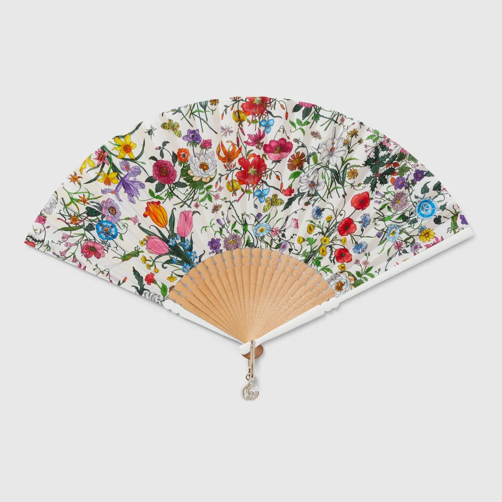 Large Flora Print Fan