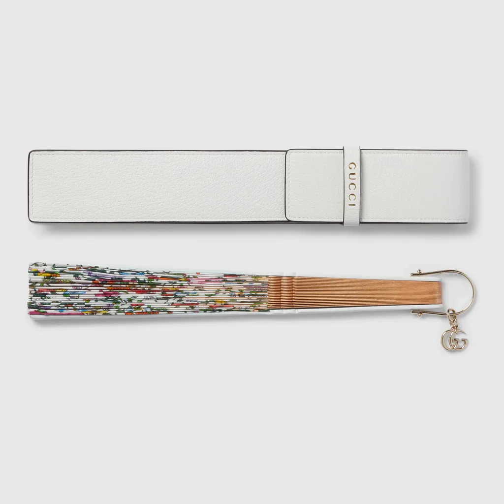 Large Flora Print Fan