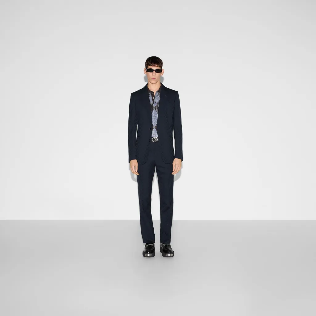 Gg Wool Jacquard Suit