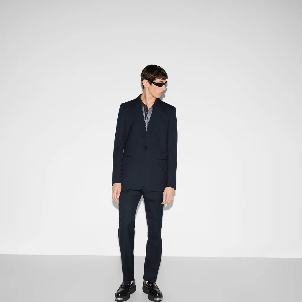 Gg Wool Jacquard Suit
