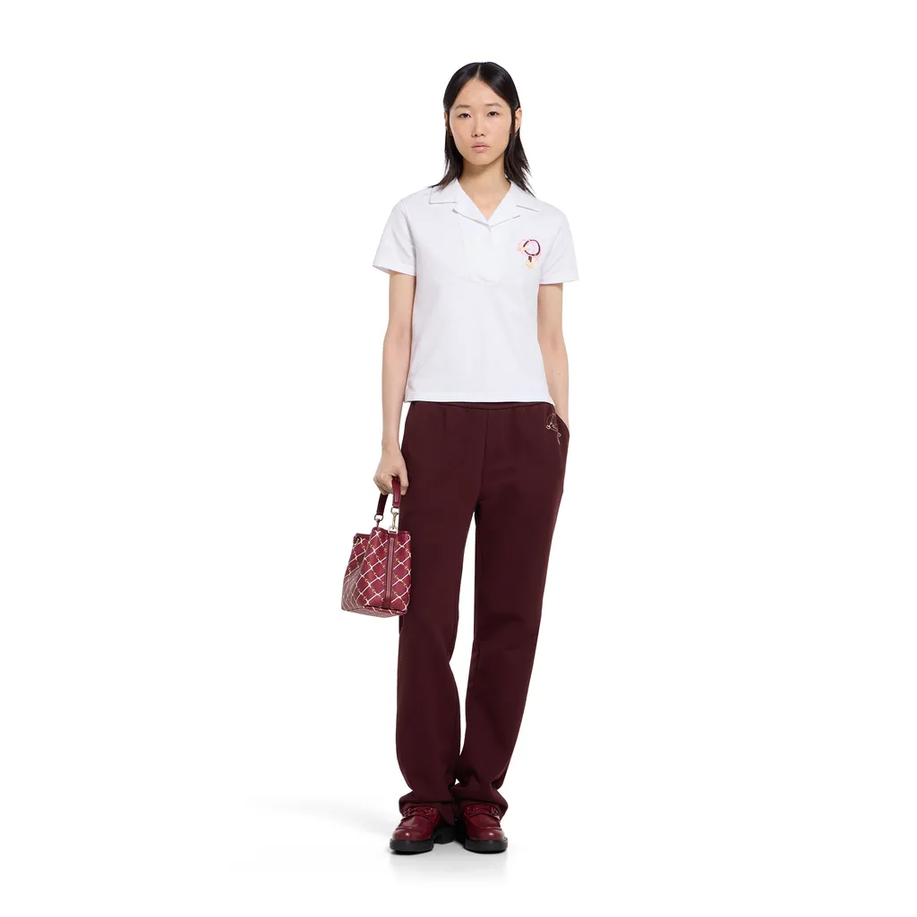 Cotton Jersey Leisure Trousers With Embroidery