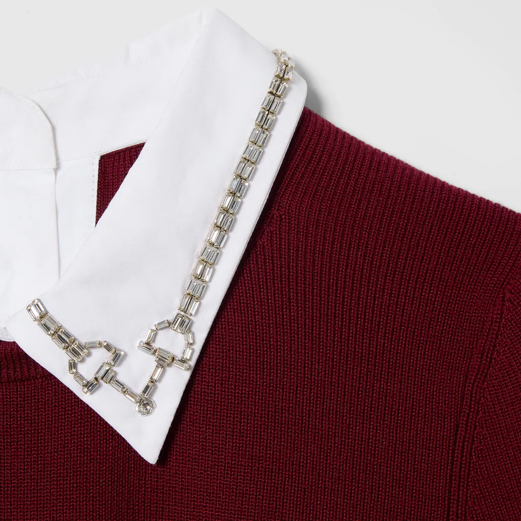 Wool Jumper With Crystal Horsebit