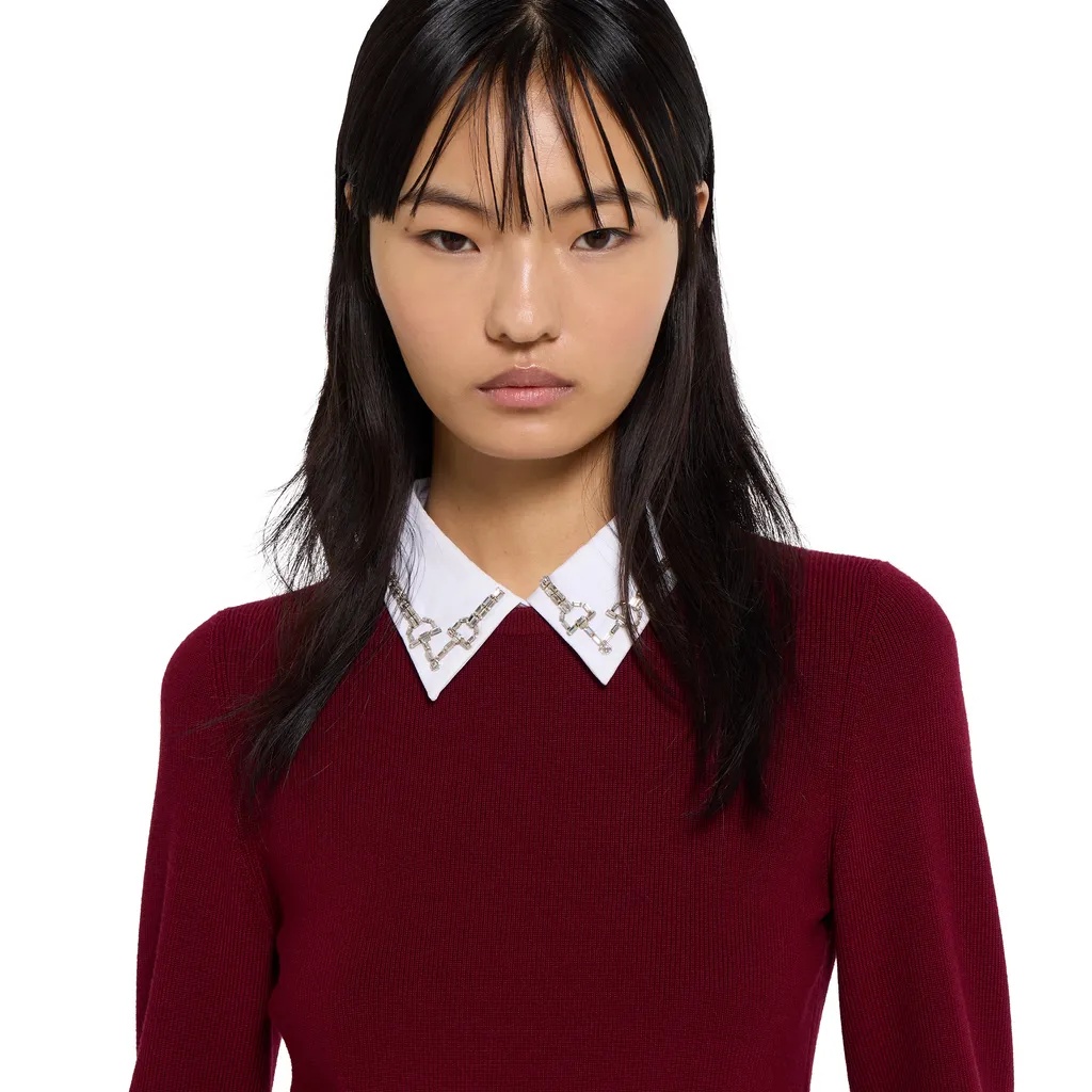 Wool Jumper With Crystal Horsebit