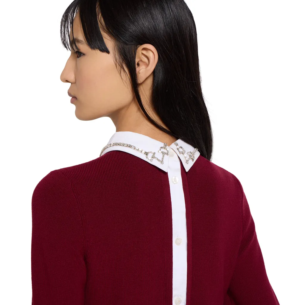 Wool Jumper With Crystal Horsebit