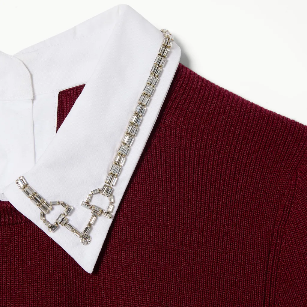 Wool Jumper With Crystal Horsebit