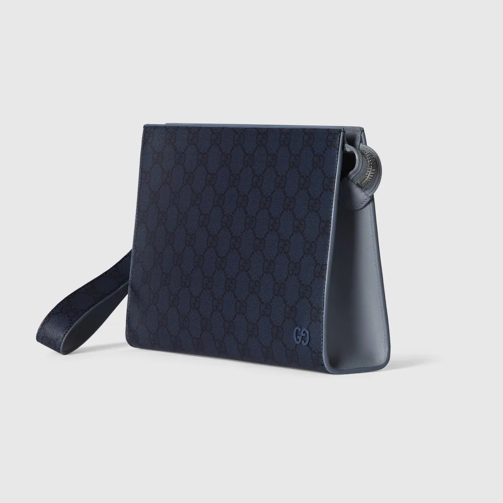Dusty Blue Trim Small Pouch