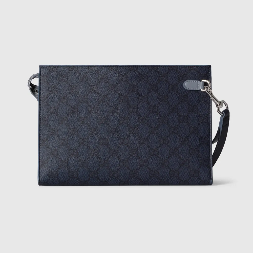Dusty Blue Trim Small Pouch