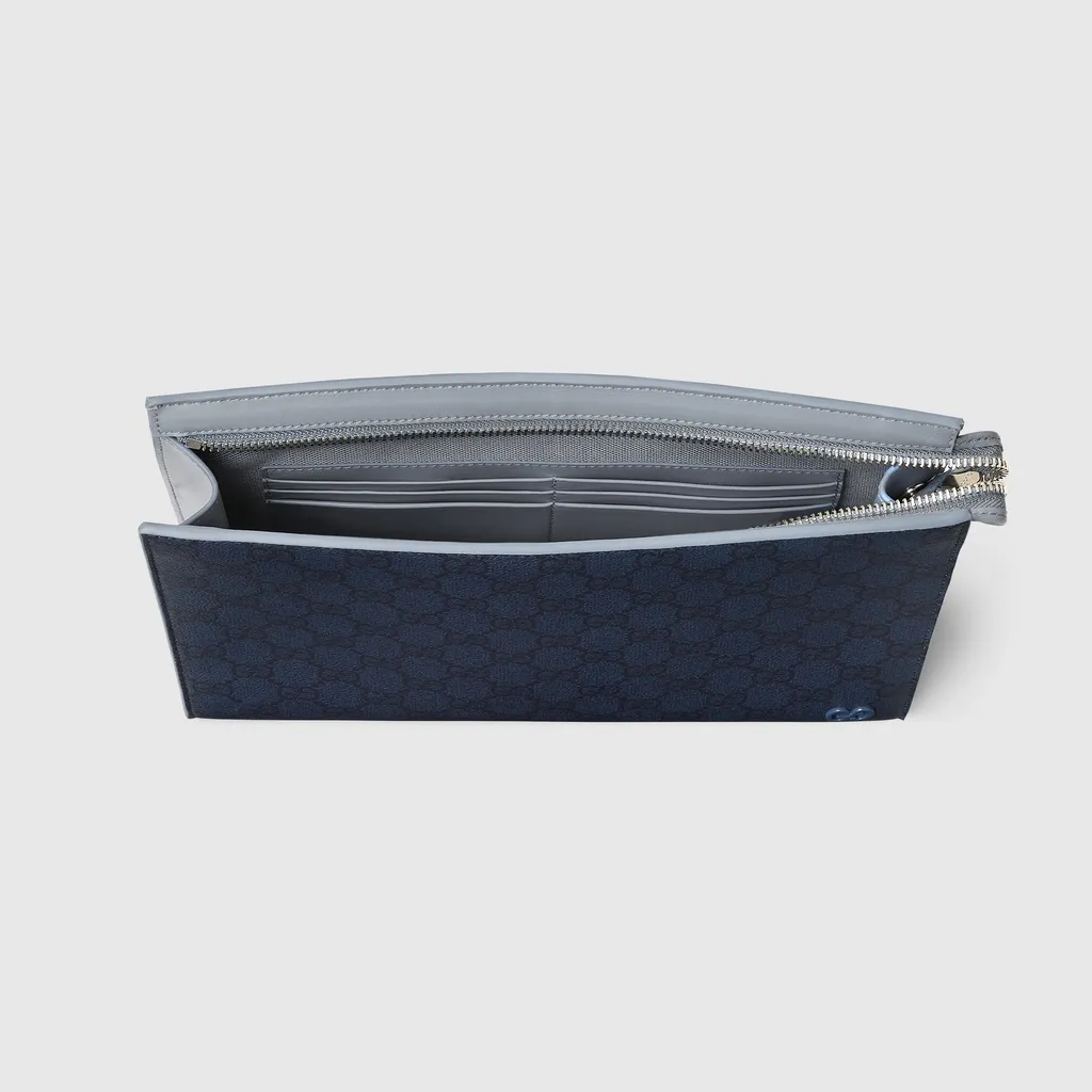 Dusty Blue Trim Small Pouch