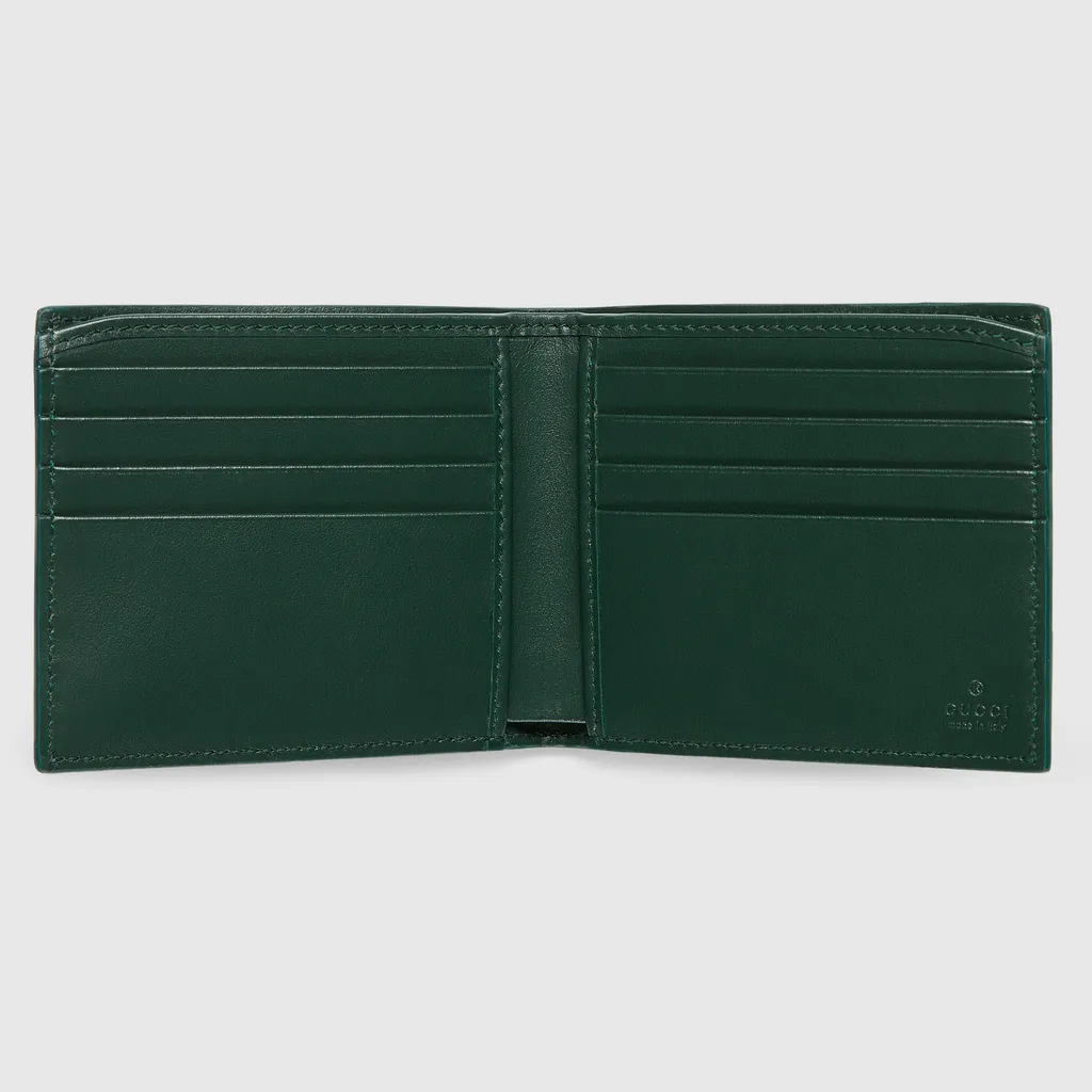 Green Interior Gg Bi-Fold Wallet
