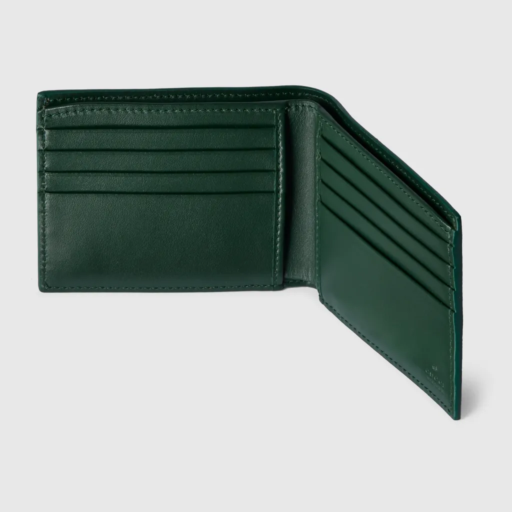 Green Interior Gg Bi-Fold Wallet