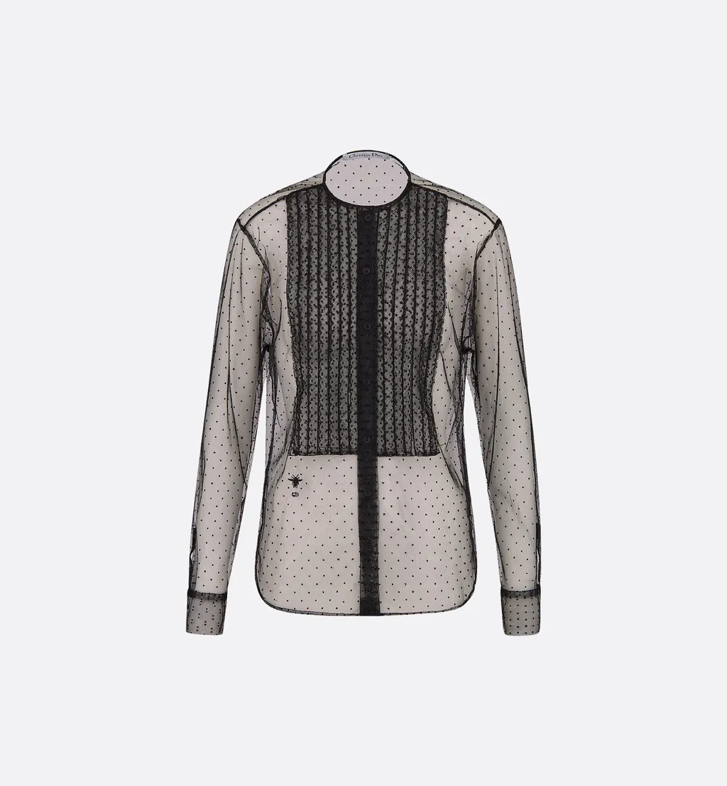 Sheer Blouse With Plastron