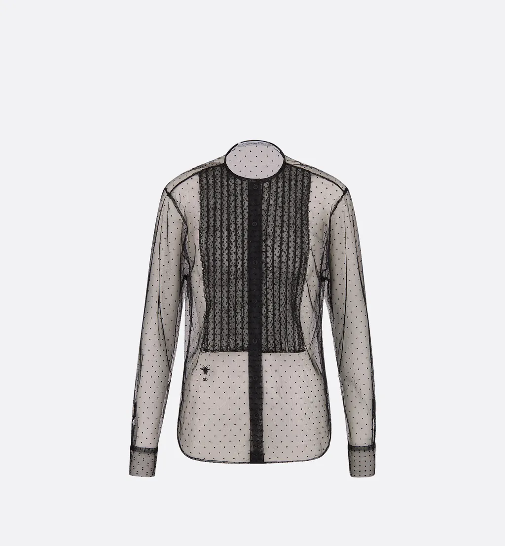 Sheer Blouse With Plastron