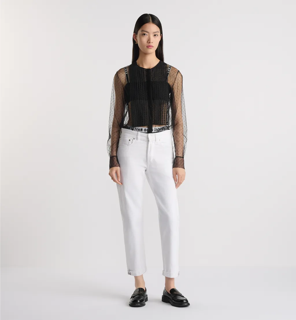 Sheer Blouse With Plastron