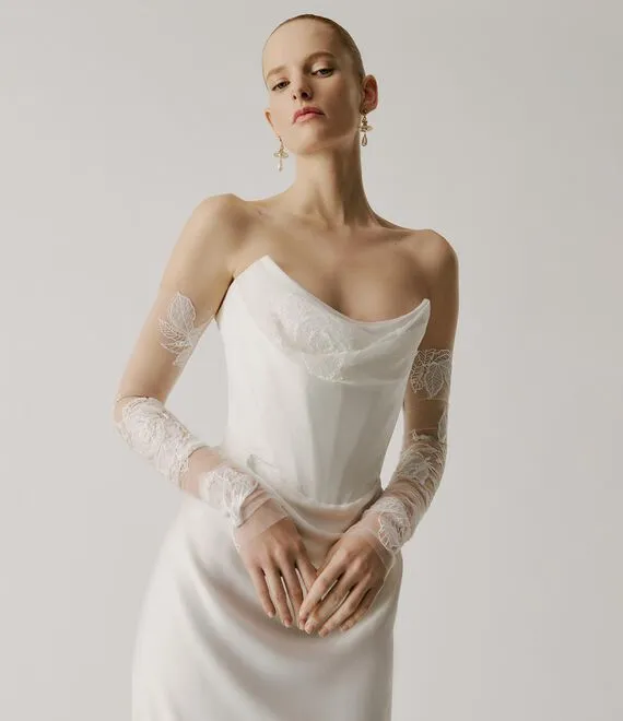 Embroidered Tulle Sleeves