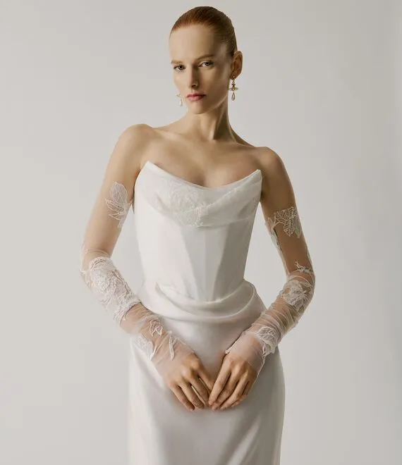 Embroidered Tulle Sleeves