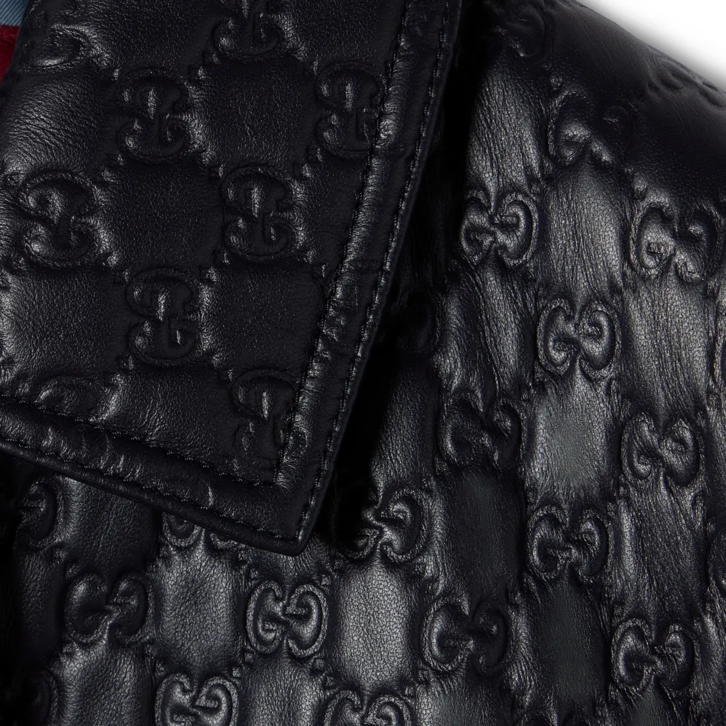 Embossed Gg Leather Jacket