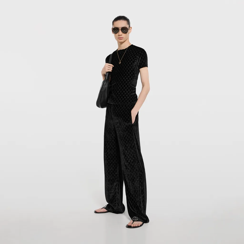 Gg Stretch Velvet Devoré T-Shirt