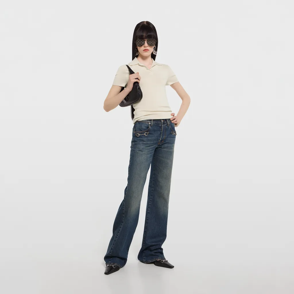 Cashmere Silk Polo Shirt With Embroidery
