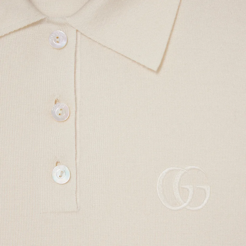 Cashmere Silk Polo Shirt With Embroidery