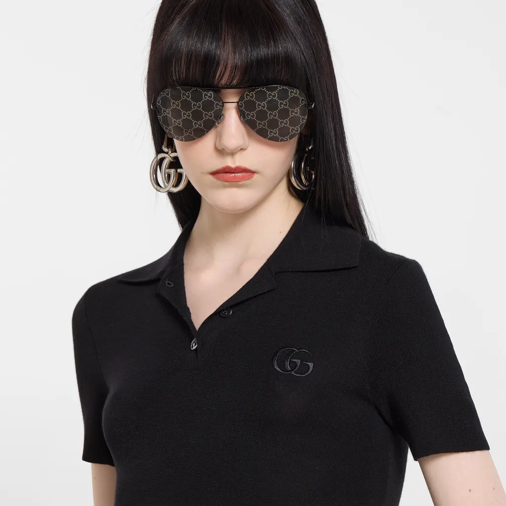 Cashmere Silk Polo Shirt With Embroidery