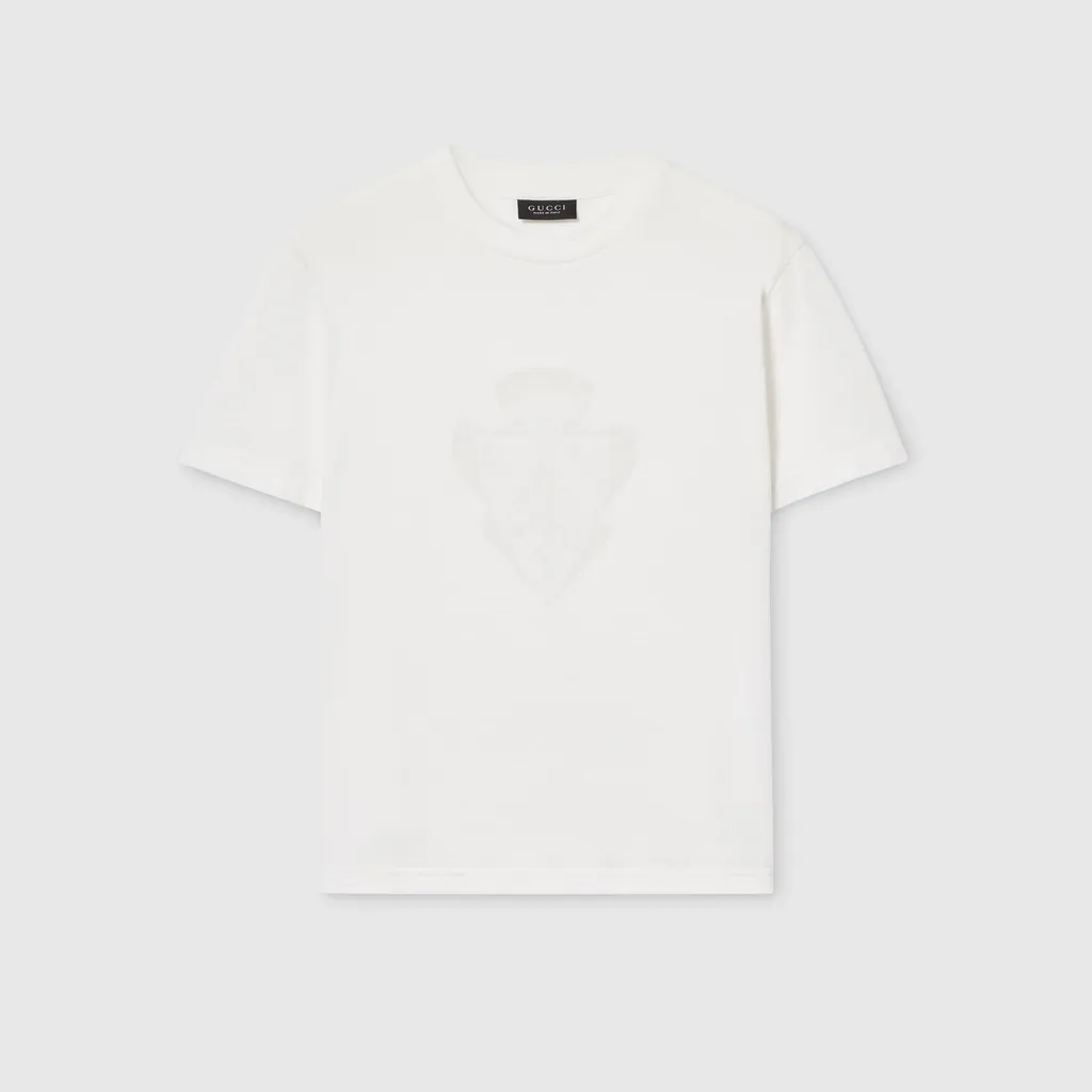 Cotton Jersey T-Shirt With Gucci Crest