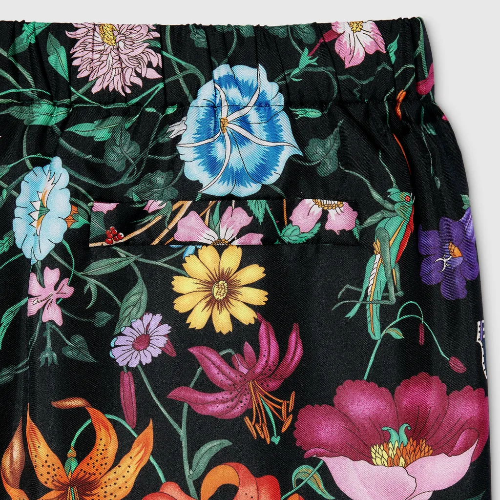 Printed Silk Twill Pants