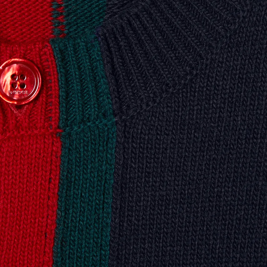 Knit Wool Cardigan With Web
