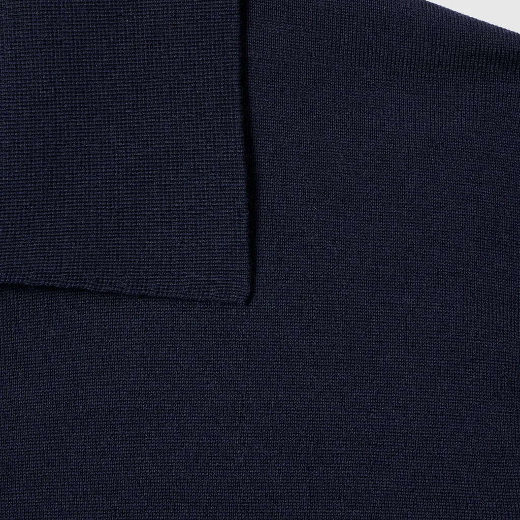 Knit Wool Polo Shirt With Embroidery