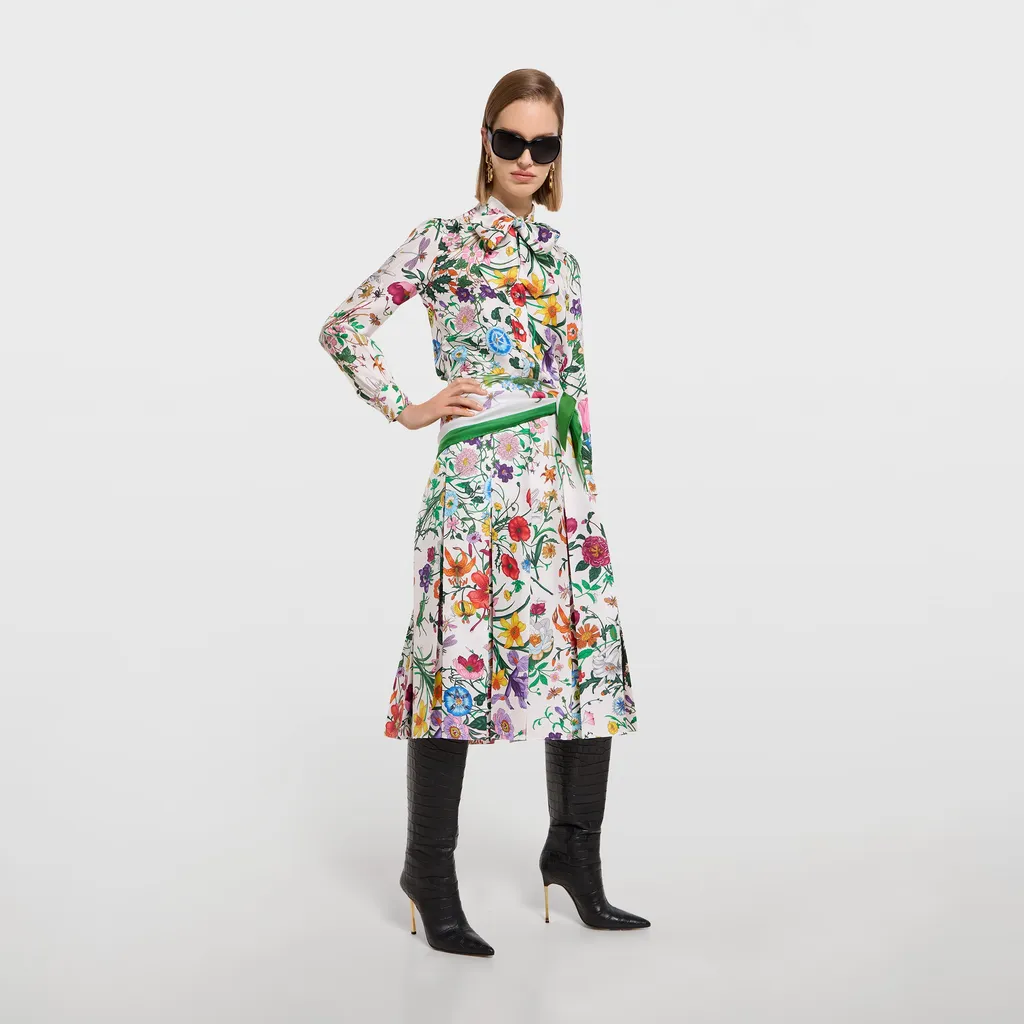 Printed Silk Twill Diamond Scarf