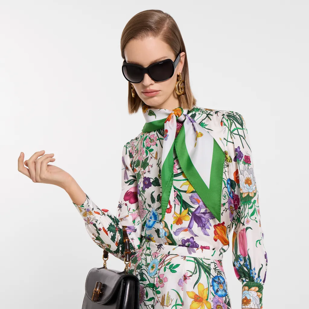 Printed Silk Twill Diamond Scarf