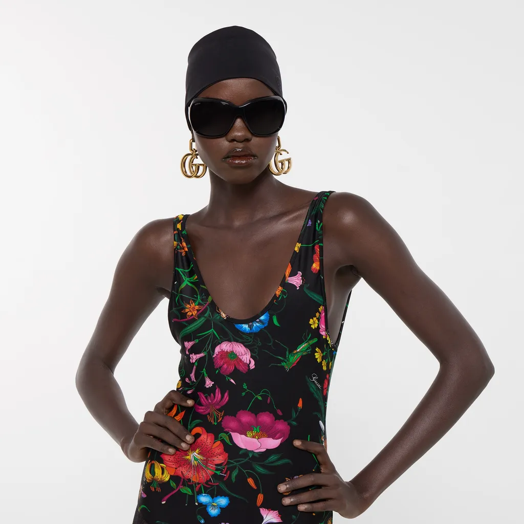 Printed Sparkling Jersey Swimsuit