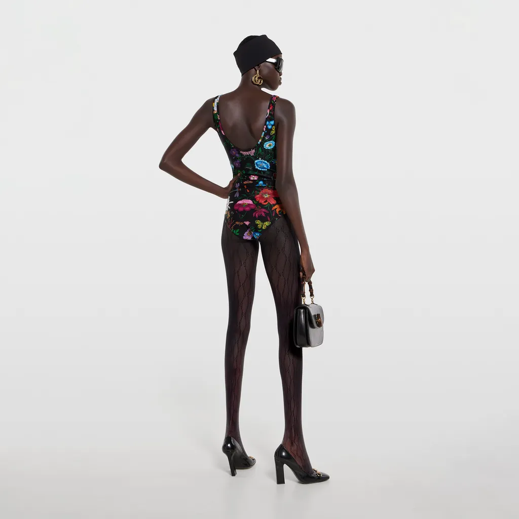Printed Sparkling Jersey Swimsuit