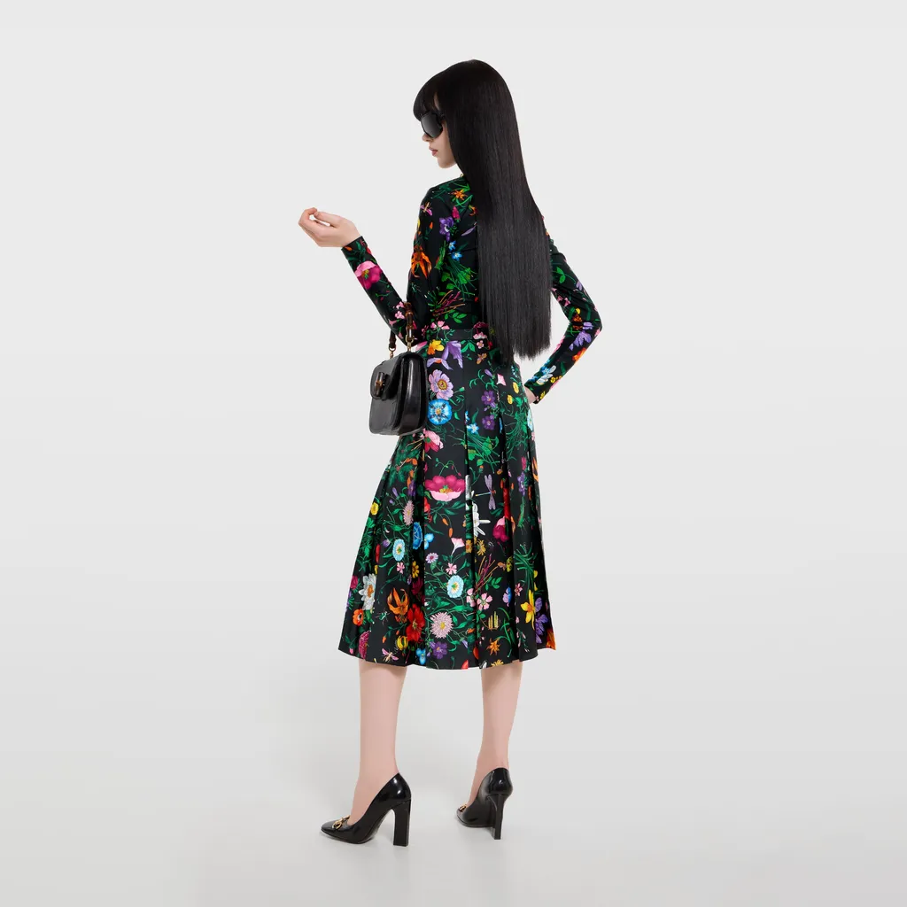 Printed Sparkling Jersey Turtleneck